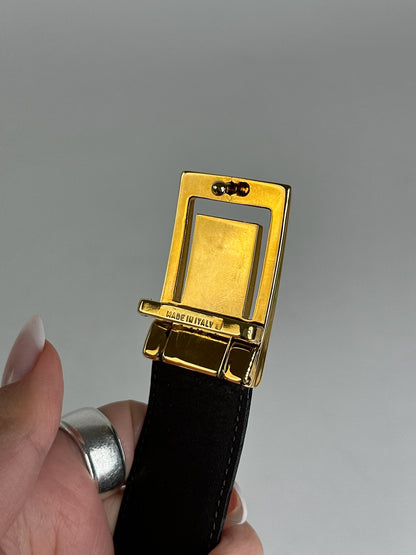 Vintage Celine Paris Leather belt black