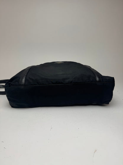 Sac vintage en cuir et coton Bottega Veneta noir