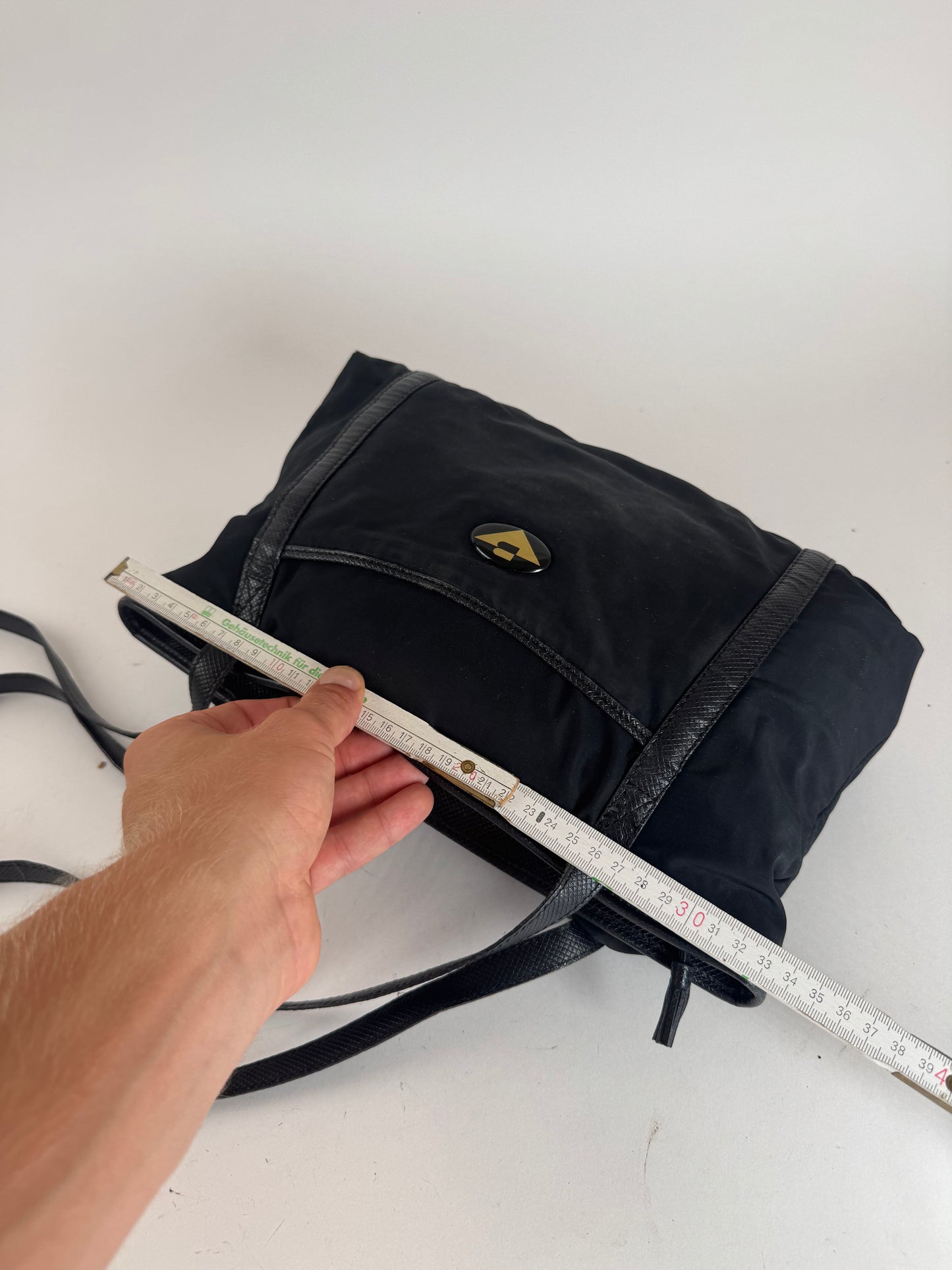 Sac vintage en cuir et coton Bottega Veneta noir