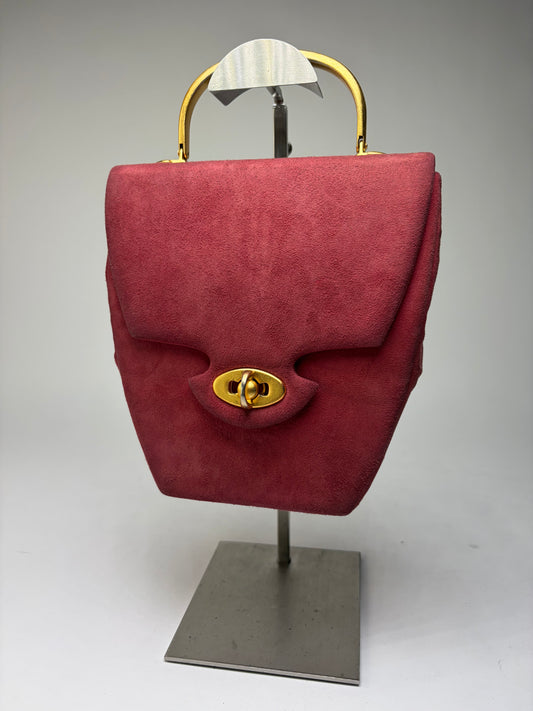 Vintage Givenchy Structured Top-Handle Bag Burgundy Gold