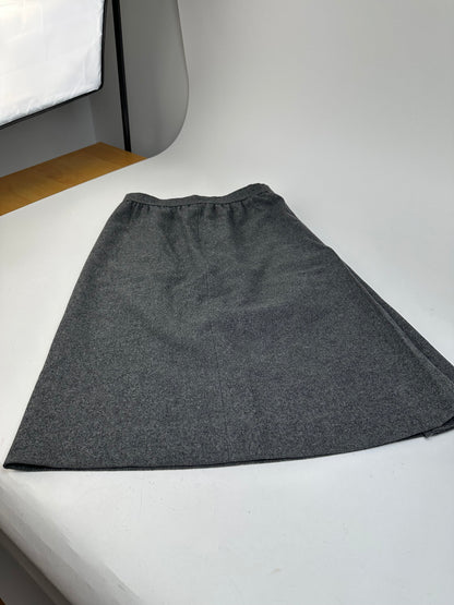Vintage Givenchy Nouvelle Boutique Wool Skirt Charcoal Grey S