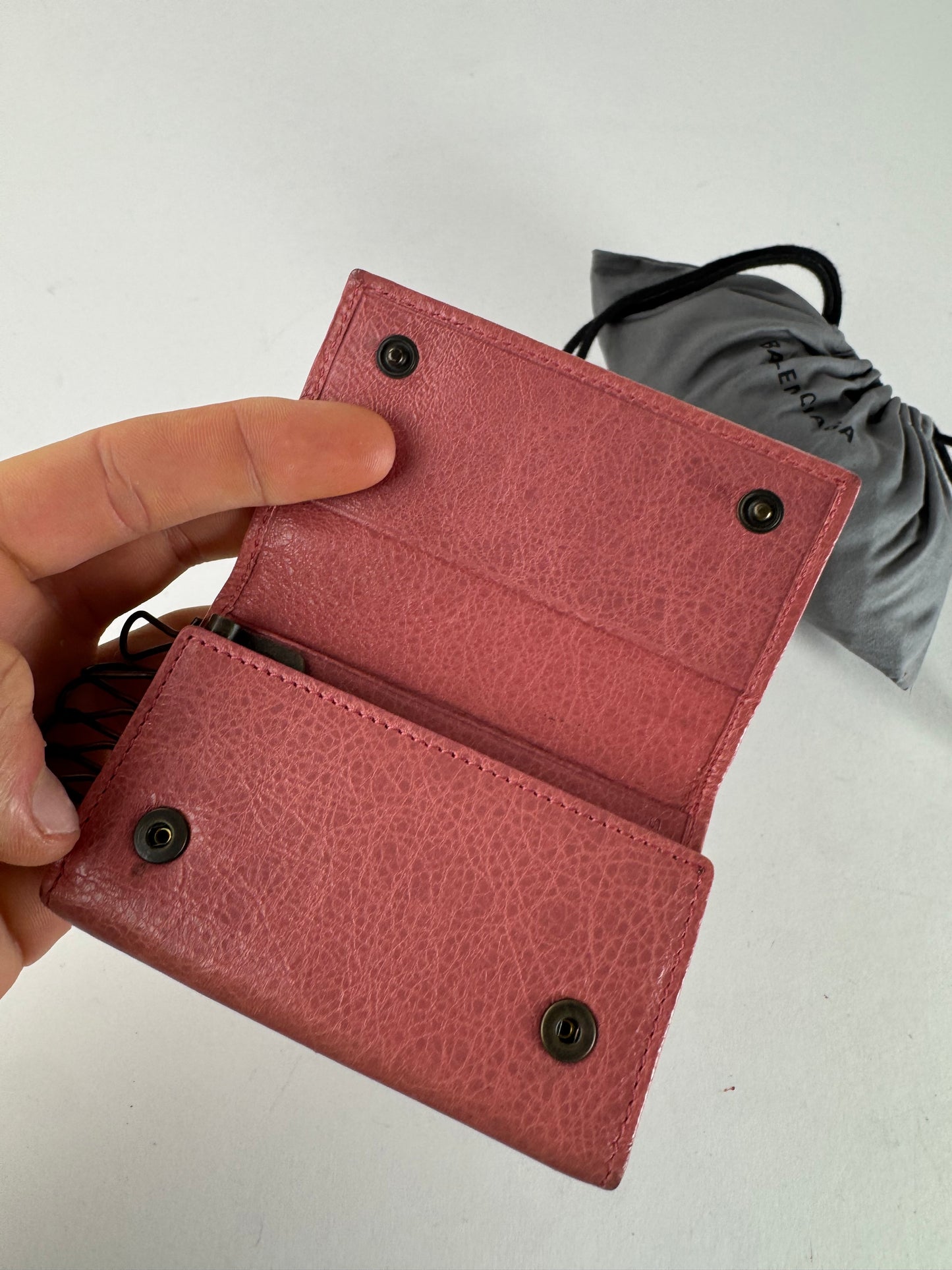 Vintage Balenciaga City Design Leather Key Holder Pink