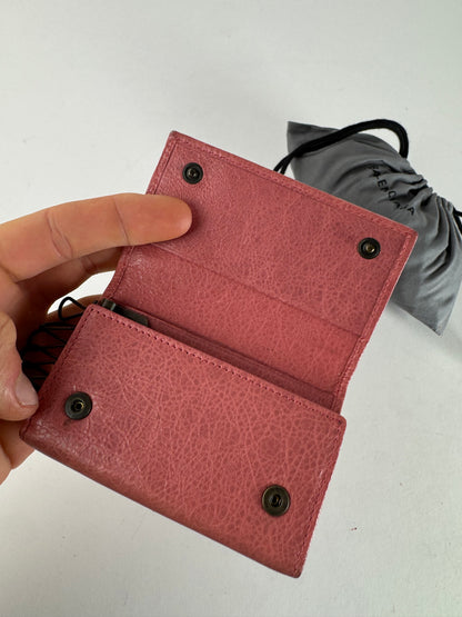 Vintage Balenciaga City Design Leather Key Holder Pink