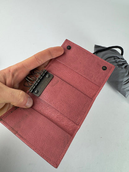 Vintage Balenciaga City Design Leather Key Holder Pink