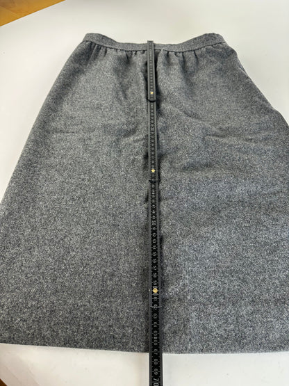 Vintage Givenchy Nouvelle Boutique Wool Skirt Charcoal Grey S