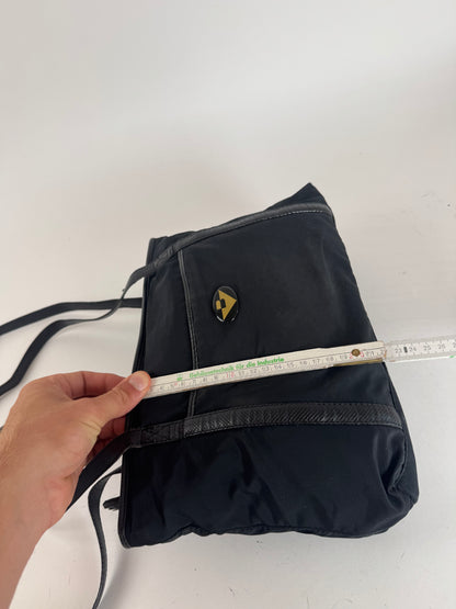 Sac vintage en cuir et coton Bottega Veneta noir