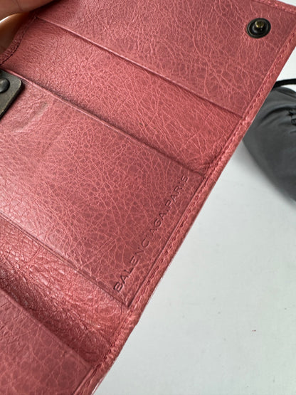 Vintage Balenciaga City Design Leather Key Holder Pink