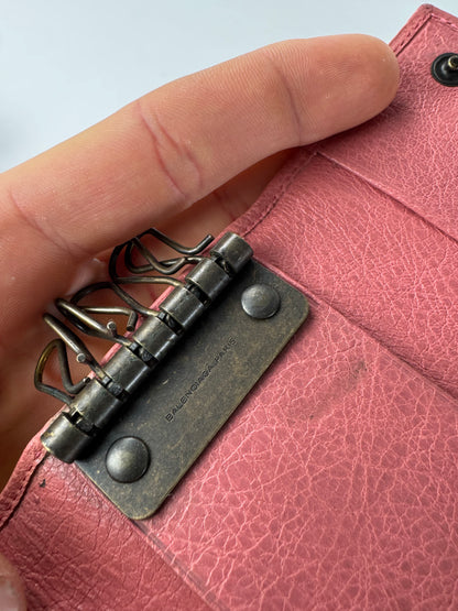 Vintage Balenciaga City Design Leather Key Holder Pink