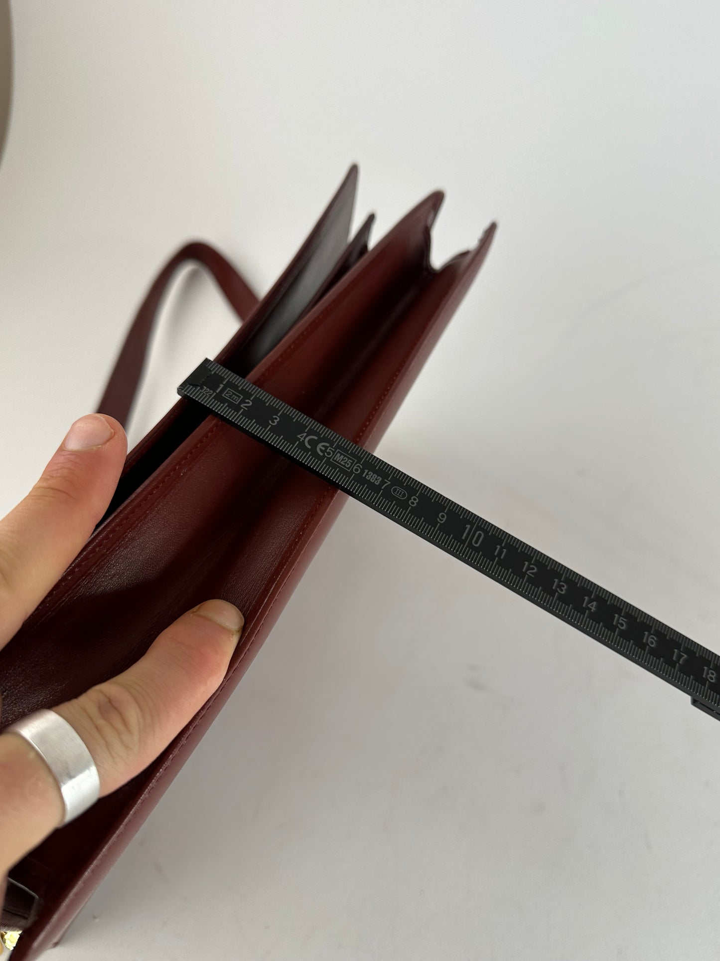 Vintage Cartier Leather Multiway Bag Burgundy