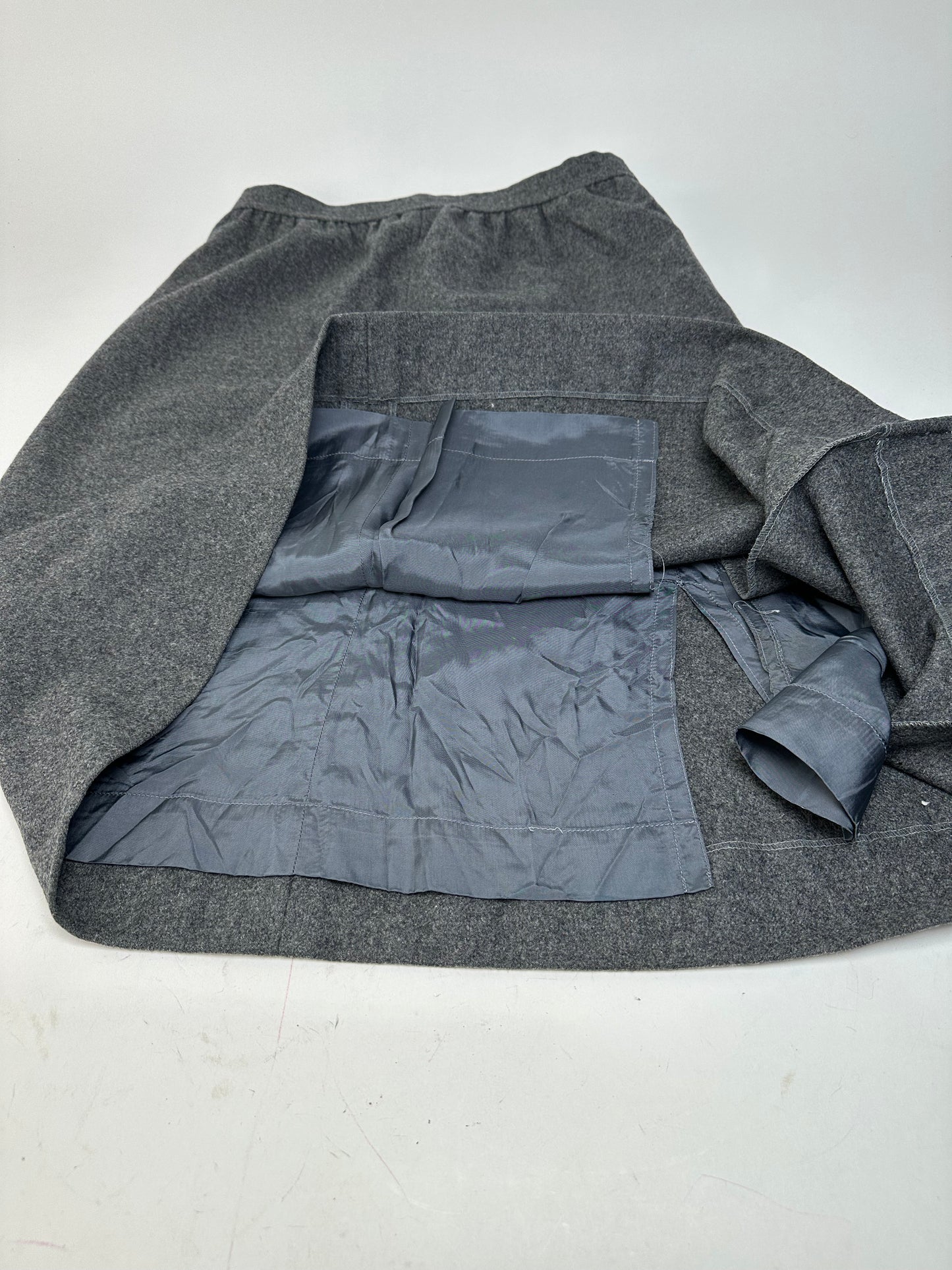 Vintage Givenchy Nouvelle Boutique Wool Skirt Charcoal Grey S