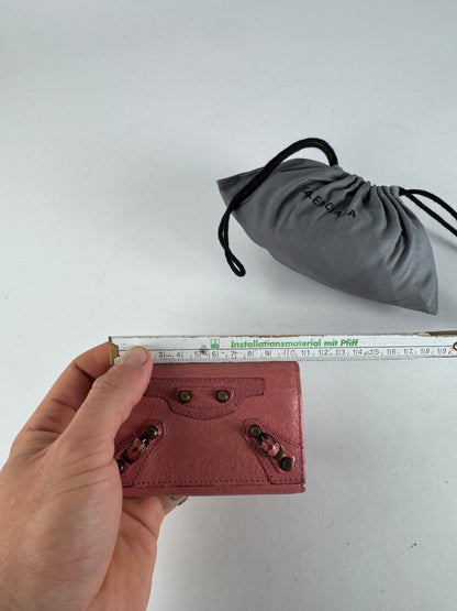 Vintage Balenciaga City Design Leather Key Holder Pink