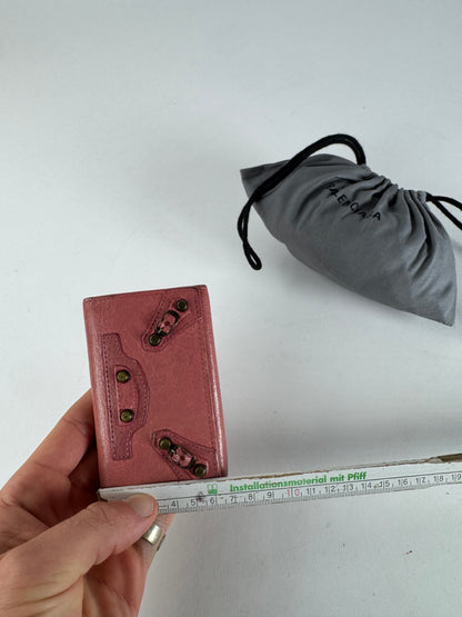 Vintage Balenciaga City Design Leather Key Holder Pink