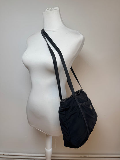 Sac vintage en cuir et coton Bottega Veneta noir