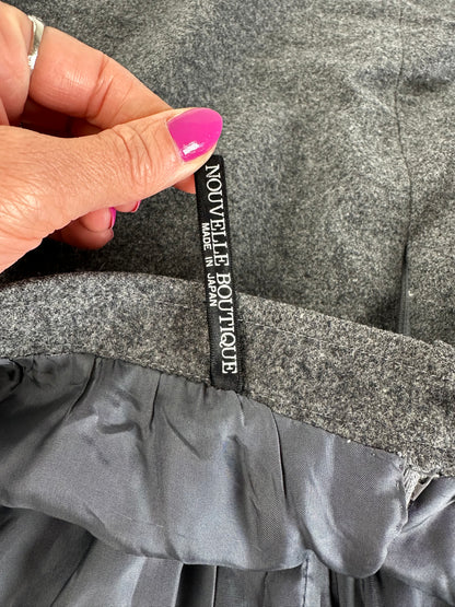 Vintage Givenchy Nouvelle Boutique Wool Skirt Charcoal Grey S