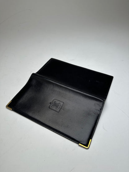 Vintage Celine Paris Leather Card Holder Black