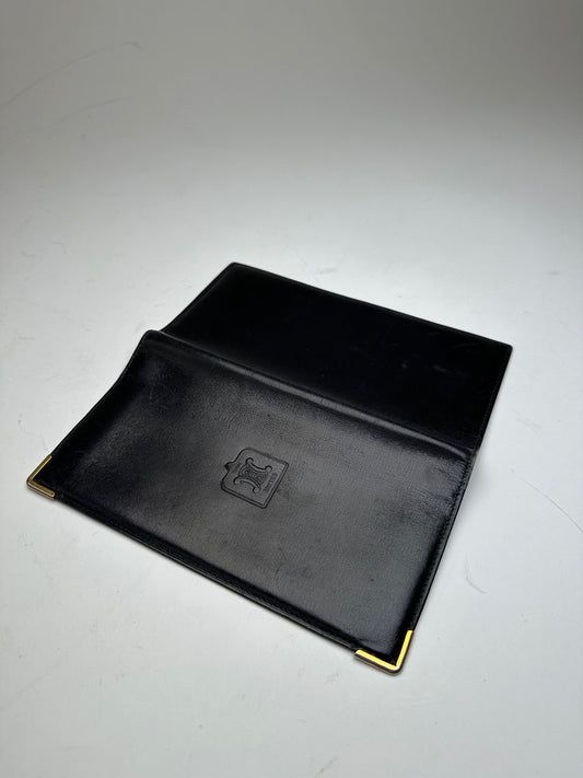 Vintage Celine Paris Leather Card Holder Black