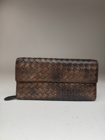 Vintage Bottega Veneta Leather wallet Brown