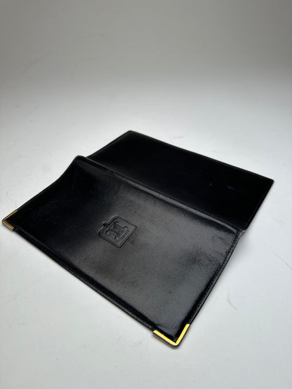 Vintage Celine Paris Leather Card Holder Black