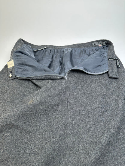 Vintage Givenchy Nouvelle Boutique Wool Skirt Charcoal Grey S