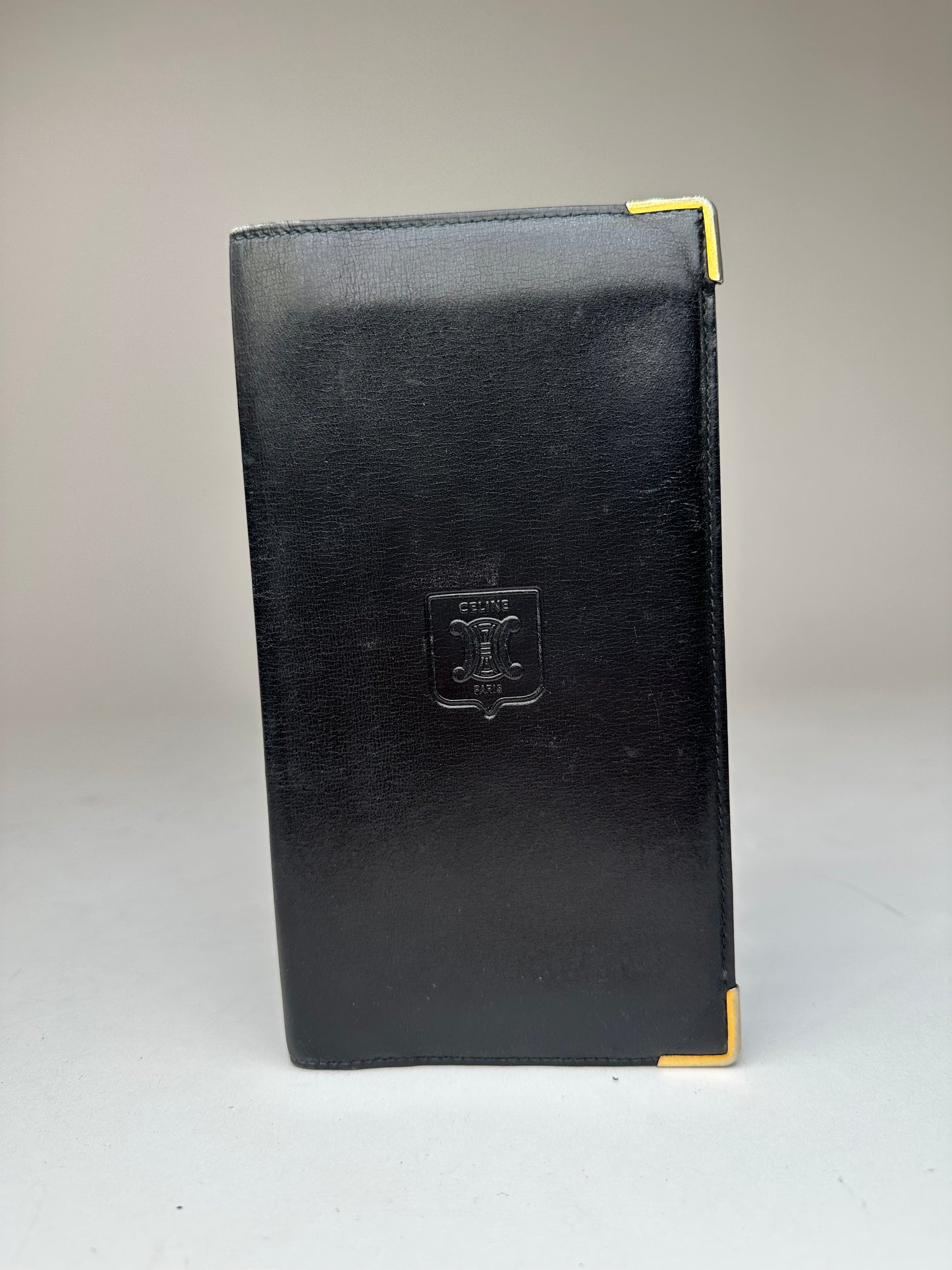 Vintage Celine Paris Leather Card Holder Black