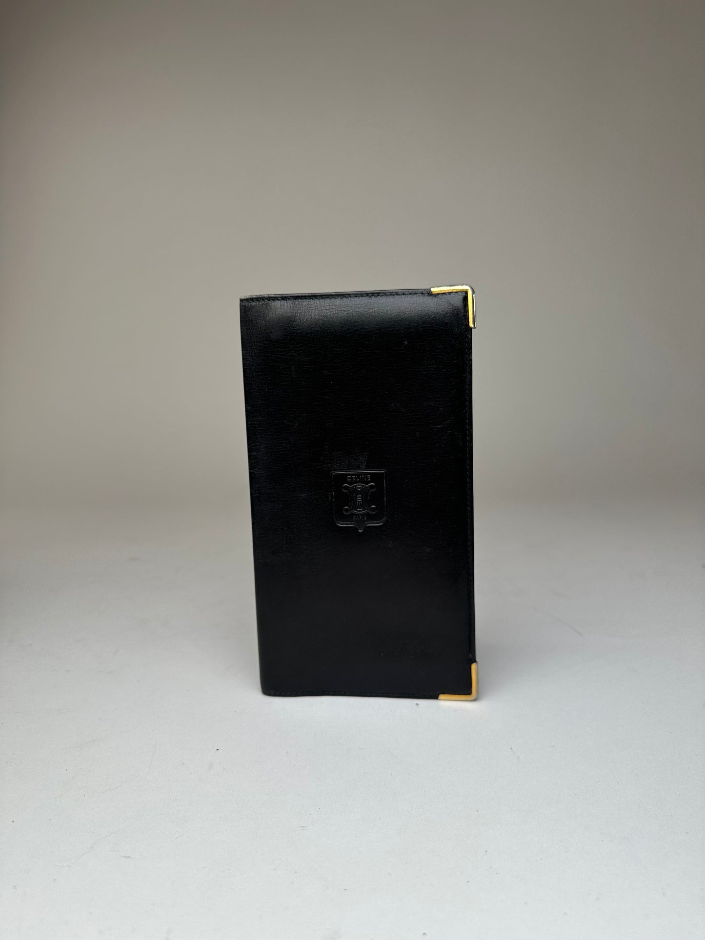 Vintage Celine Paris Leather Card Holder Black