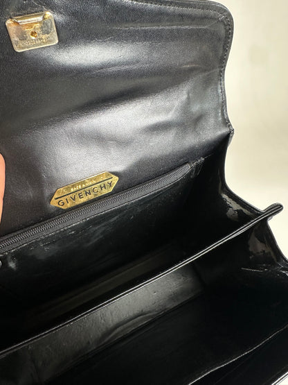 Vintage Givenchy Structured Leather Bag Black Gold
