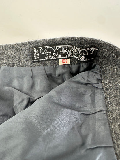 Vintage Givenchy Nouvelle Boutique Wool Skirt Charcoal Grey S