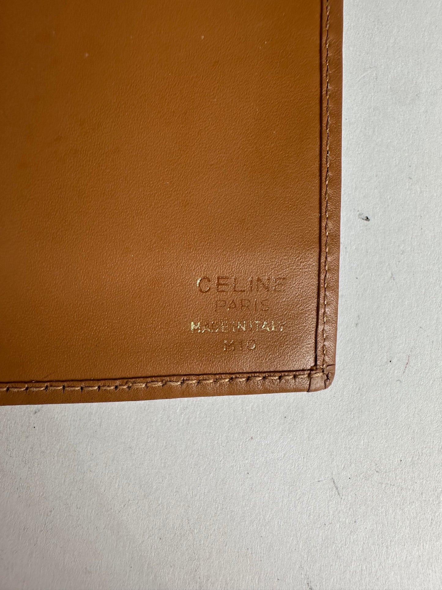 Vintage Celine Macadam Triomphe Monogram Coated Canvas Long Wallet Brown