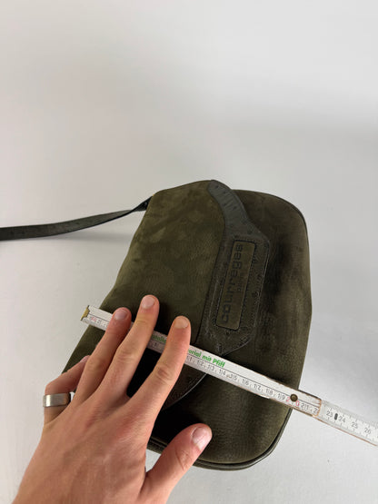 Vintage Courreges Suede Leather Shoulder / Crossbody Bag Khaki