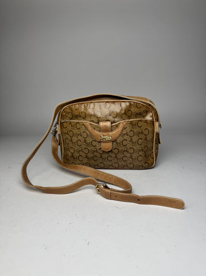 Vintage Celine Paris Patent Leather Monogram Crossbody Bag