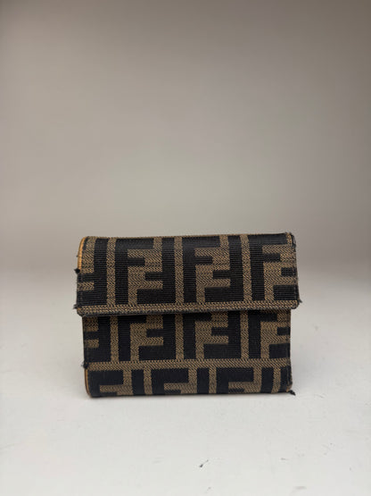 Vintage Fendi FF monogram wallet Brown