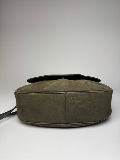 Vintage Courreges Suede Leather Shoulder / Crossbody Bag Khaki