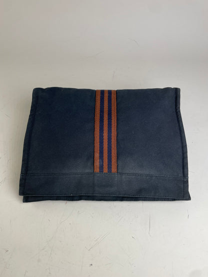 Vintage Hermes Cotton Clutch Bag Navy Rust Silver