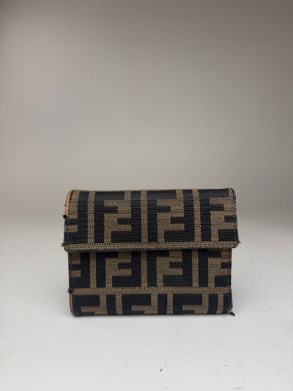 Vintage Fendi FF monogram wallet Brown