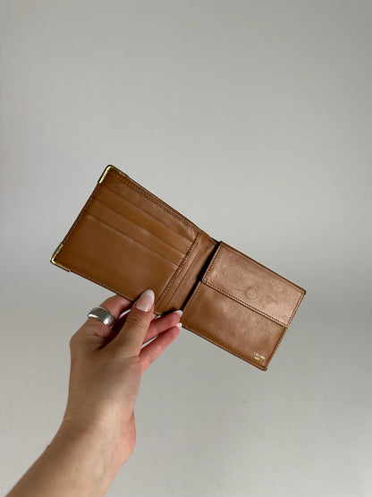 Vintage Celine Paris Leather Wallet / card holder beige