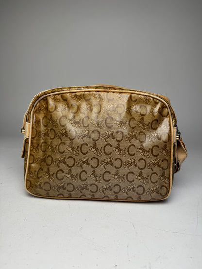 Vintage Celine Paris Patent Leather Monogram Crossbody Bag