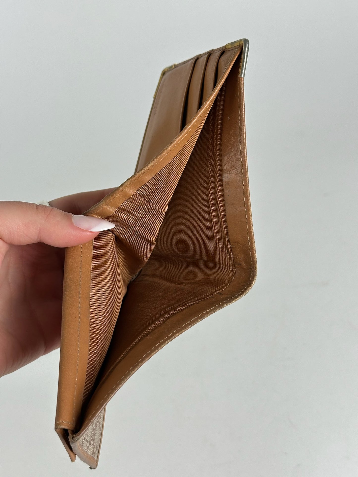 Vintage Celine Paris Leather Wallet / card holder beige