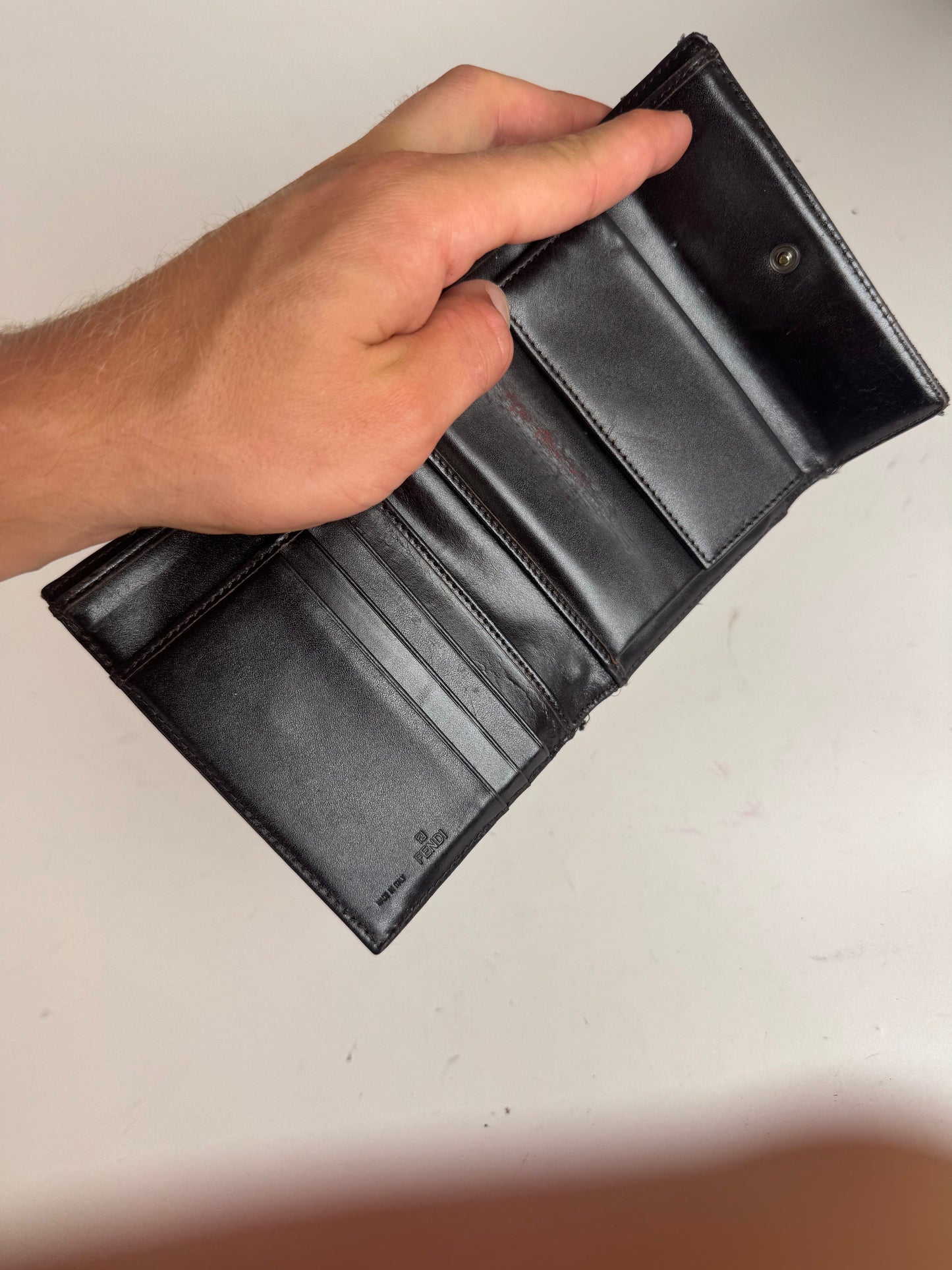 Vintage Fendi FF monogram wallet Brown