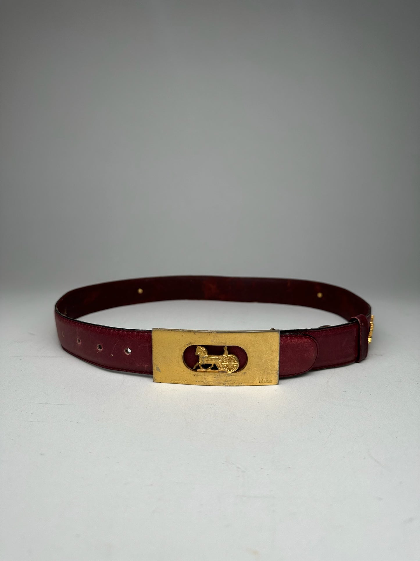 Vintage Celine Leather belt burgundy