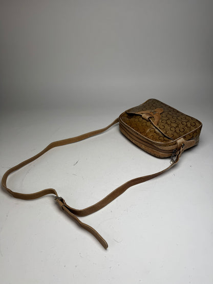 Vintage Celine Paris Patent Leather Monogram Crossbody Bag