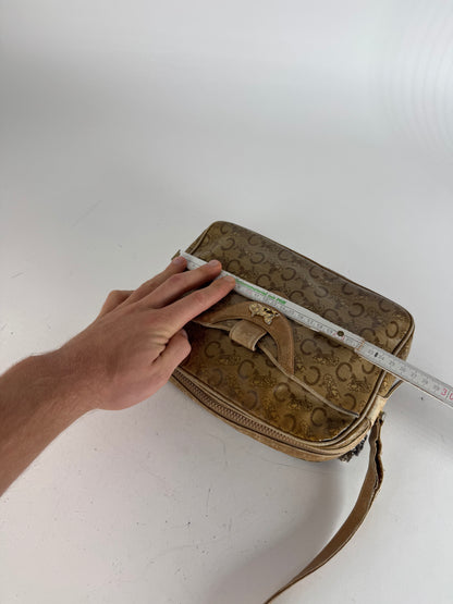 Vintage Celine Paris Patent Leather Monogram Crossbody Bag