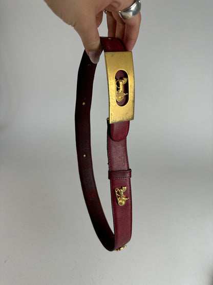 Vintage Celine Leather belt burgundy