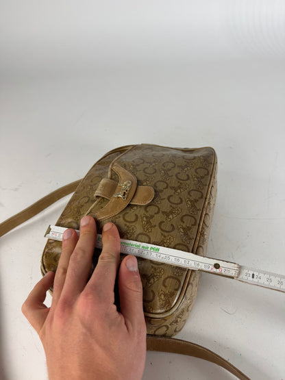 Vintage Celine Paris Patent Leather Monogram Crossbody Bag