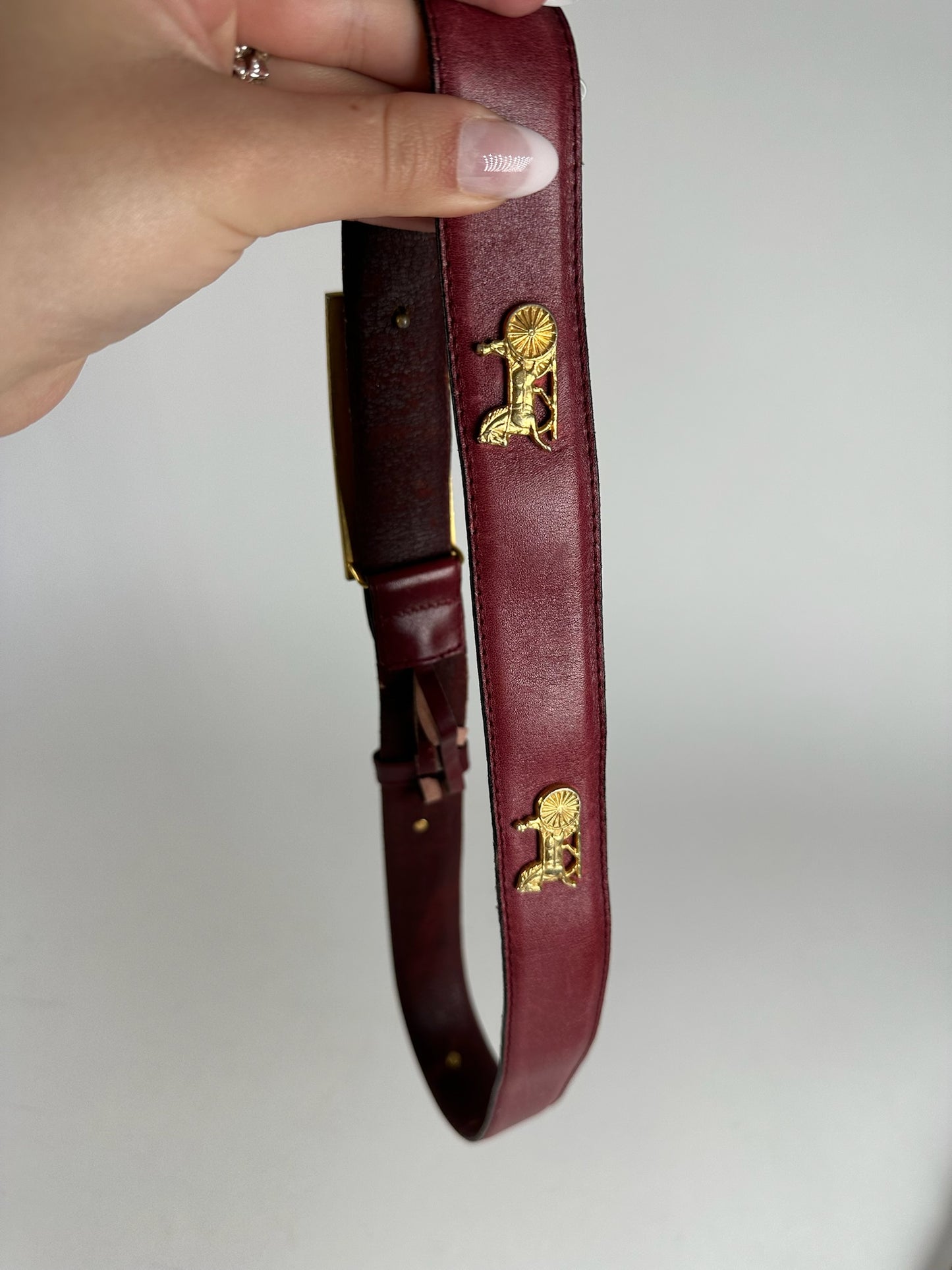 Vintage Celine Leather belt burgundy