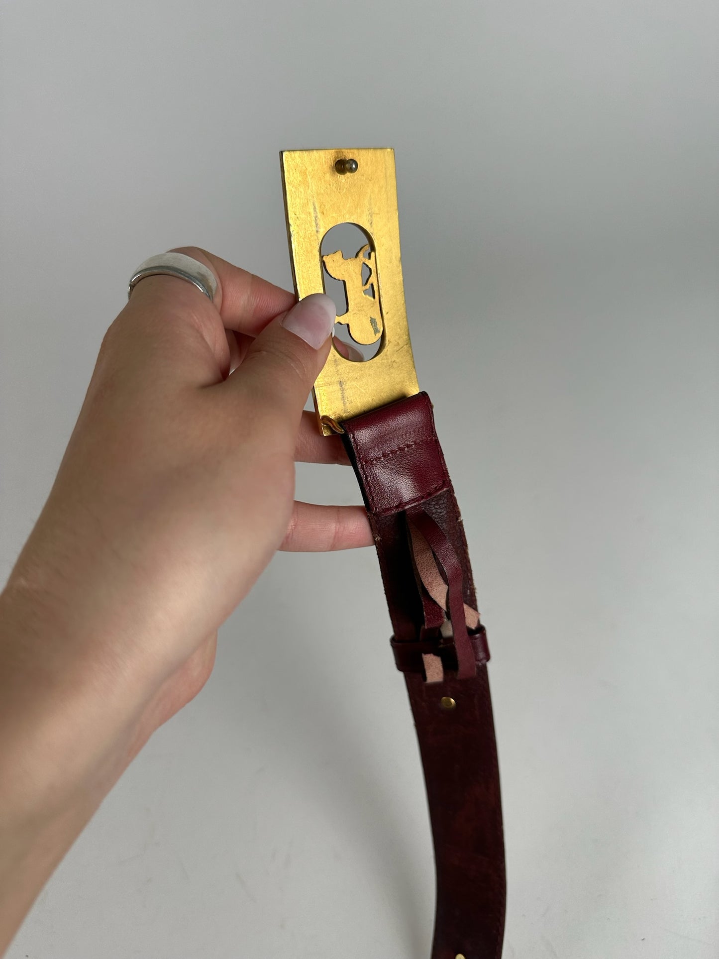 Vintage Celine Leather belt burgundy