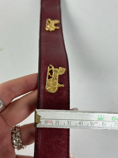 Vintage Celine Leather belt burgundy