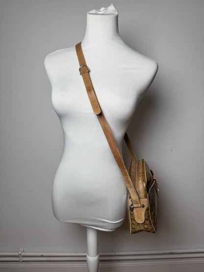 Vintage Celine Paris Patent Leather Monogram Crossbody Bag