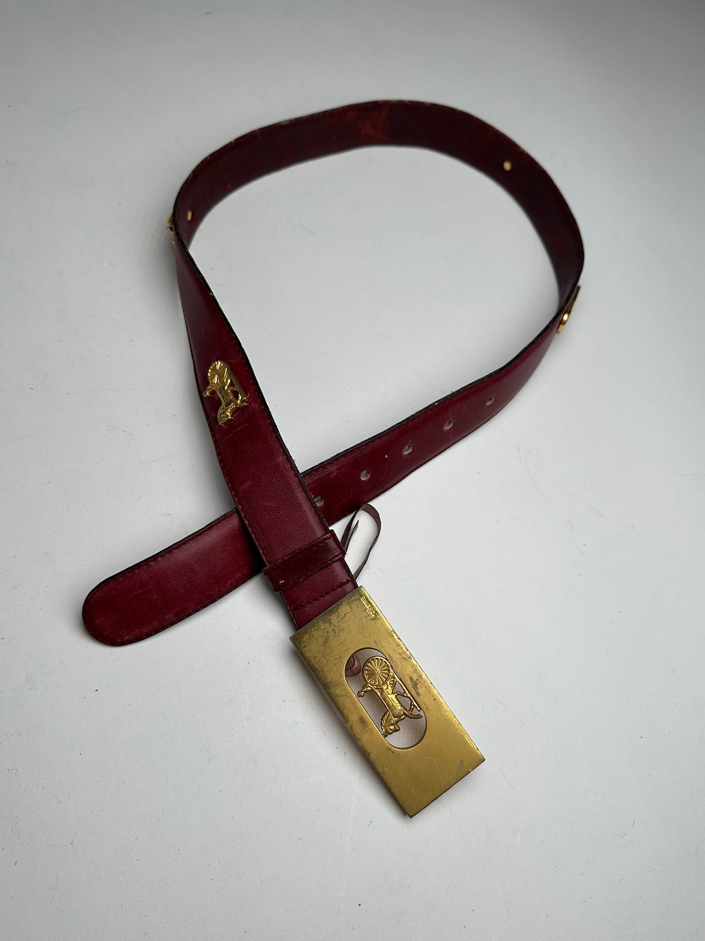 Vintage Celine Leather belt burgundy