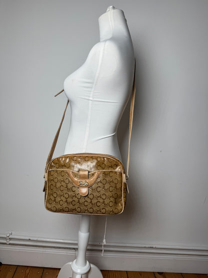 Vintage Celine Paris Patent Leather Monogram Crossbody Bag