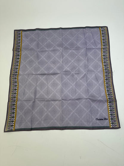 Vintage Dior Silk Scarf Light Lavender Dark Grey Material Tag Missing
